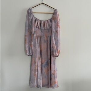 Wilfred Long Sleeve Dress in Soft Purple and Pink